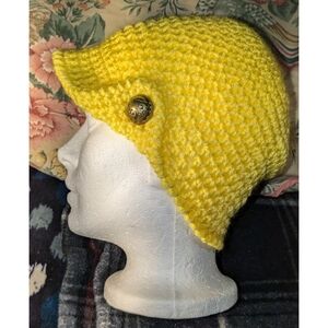 Crochet Yellow Cap Beanie Size Small